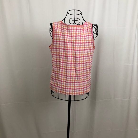 Lemon Grass cotton gingham seersucker tank top L - Picture 5 of 5